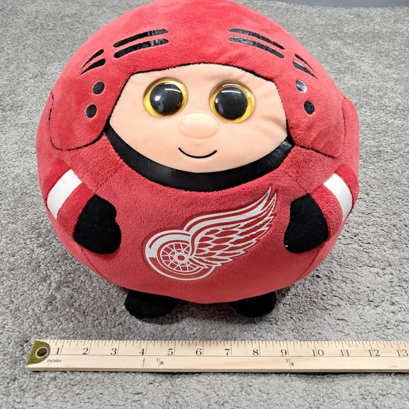 Ty Detroit Red Wings NHL Hockey Plush Set 3 Sizes Red White Black Logo NHL Wings